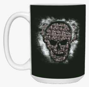 White Smoke Black Skull Sloth Pattern Mug - Beer Stein, HD Png Download, Free Download