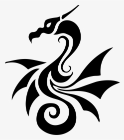 Plantillas De Tatuajes De Dragones Tribales - Stencil Art Dragon, HD Png Download, Free Download