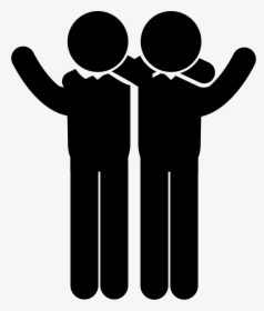 Two Men Side By Side In A Hug With Raised Arms - Symbol Of Accepting Others, HD Png Download, Free Download