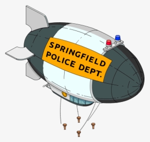 Spdblimpflipped - Springfield Police Department The Simpsons, HD Png Download, Free Download
