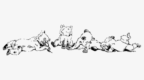 Cubs Playing Clip Arts - Lion Cubs Clipart Black And White, HD Png Download, Free Download