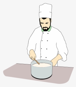 Chef Cooking Cuisine Baker - Chef Stirring Pot Cartoon, HD Png Download, Free Download