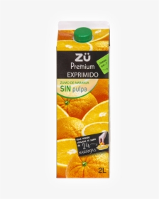Zü Premium Zumo De Naranja Exprimido Sin Pulpa - Jugo De Naranja Z, HD Png Download, Free Download