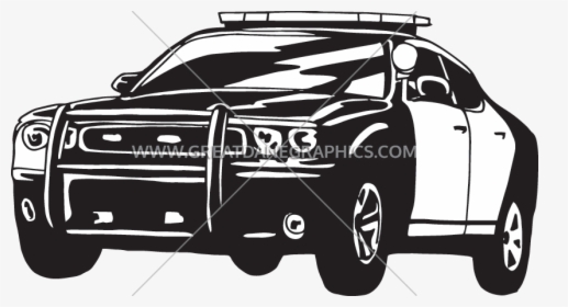Cop Car Black And White Illustration , Png Download - Cop Car Black And White Illustration, Transparent Png, Free Download