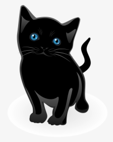 Black Kitten With Blue Eyes - Black Cats Clipart Png, Transparent Png, Free Download