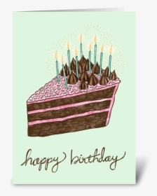 Happy Birthday Cake Slice Greeting Card - Happy Birthday Sliced Cake, HD Png Download, Free Download