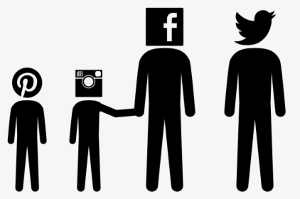 Instgram Twitter Facebook Pinterest - People Using Facebook Instagram And Twitter, HD Png Download, Free Download