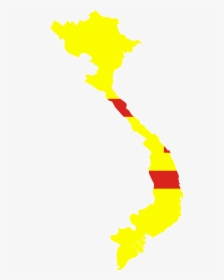 Flag Map Of The Empire Of Vietnam - Vietnam Map Outline Png, Transparent Png, Free Download