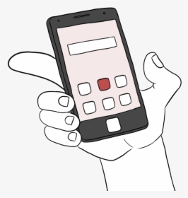 Illustration Of Hand Holding A Smartphone - Iphone, HD Png Download, Free Download