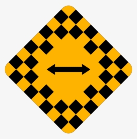 Black And Yellow Checkered Road Sign, HD Png Download, Free Download