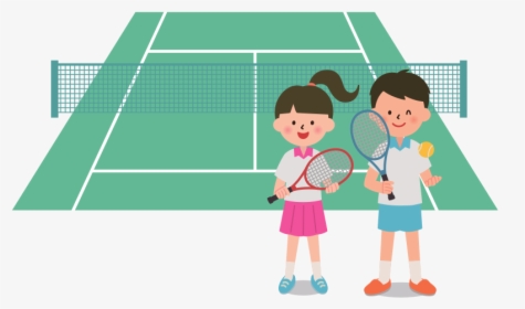 Clip Art People Playing Tennis Clipart - Clip Art Tennis Court, HD Png Download, Free Download