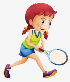 Tennis Girl Racket Illustration - Tennis Player Clip Art Girl, HD Png Download, Free Download