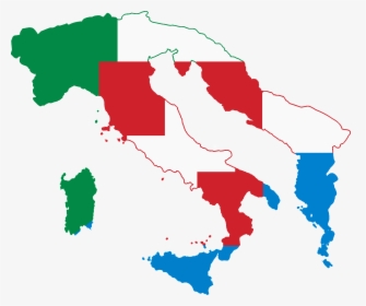 Flag Map Of The Italian Language - Map Of Italy To Trace, HD Png Download, Free Download
