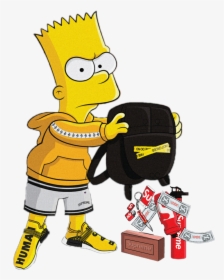 Bart Simpson Png - Draw Supreme Bart Simpson, Transparent Png, Free Download