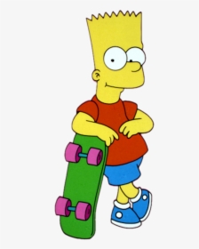 Bart Simpson - Bart Simpson With Skateboard, HD Png Download, Free Download