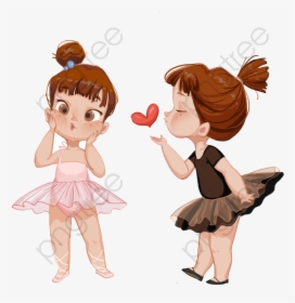 Fat Kids, Kids Clipart, Cartoon, Lovely Png Transparent - Best Friend Cute Drawing, Png Download, Free Download
