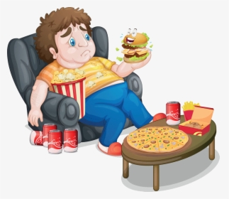 Clip Art Fat Man Eating - People That Don T Eat Healthy, HD Png Download, Free Download