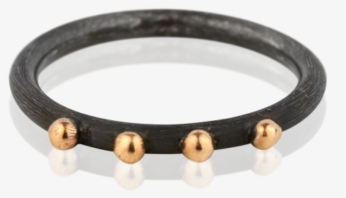 Zayliya Oxidised Silver With 4 Gold Dots - Bangle, HD Png Download, Free Download
