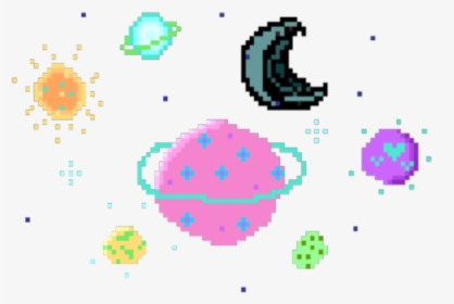 Space Png Kawaii - Pixel Planets Transparent, Png Download, Free Download