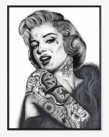 Marilyn Monroe Tattoo Drawing, HD Png Download - kindpng