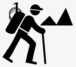 Hiker Clipart Backpacker - Hiking Png Icon, Transparent Png, Free Download