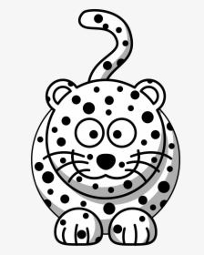 Transparent Leopard Print Png - Cartoon Leopard Clipart Black And White, Png Download, Free Download
