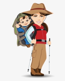 Clip Art About Baby - Hiking With Baby Clip Art, HD Png Download, Free Download