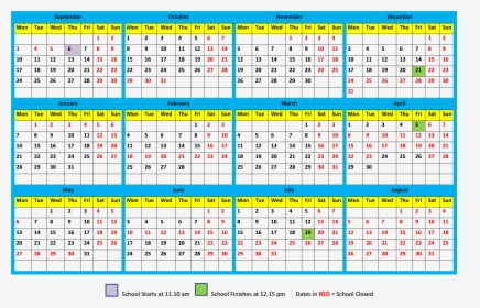 2019 And 2020 School Calendar, HD Png Download, Free Download