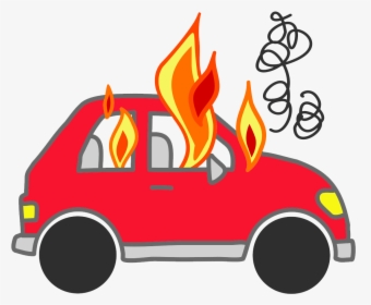 Cars On Fire Png Clipart - Red Car On Fire, Transparent Png, Free Download
