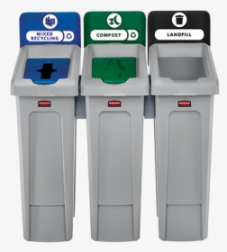 Spill Mop - Rubbermaid Slim Jim Recycling Station, HD Png Download, Free Download