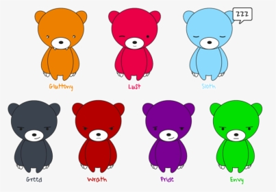 Drawing Pandas Easy Transparent Png Clipart Free Download - Seven Teddy Bears Clipart, Png Download, Free Download