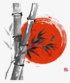 Japanese Wash Vector Ink Japan Bamboo Painting Clipart - Bamboo Art Drawing Japan, HD Png Download, Free Download