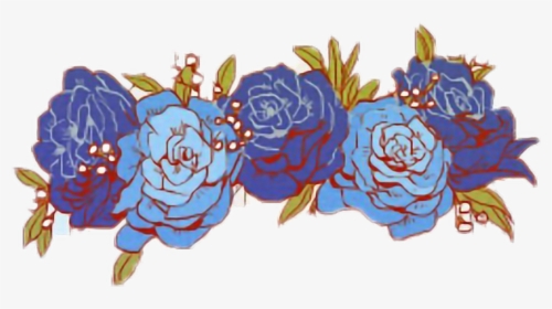 Flowercrown Flower Tumblr Blue Flower Crown Flowercrown - Flower Crown Drawing Png, Transparent Png, Free Download