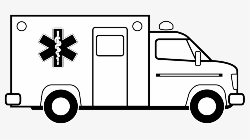 Fire Engine Emergency Vehicle Car Fire Department Clip - Ambulance Black And White, HD Png Download, Free Download