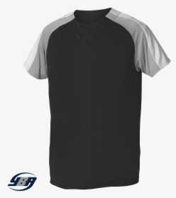 Button Henley Baseball Jersey Black - Alleson, HD Png Download, Free Download