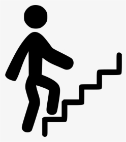 Person Climbing Stairs - Person Climbing Steps Clipart, HD Png Download, Free Download