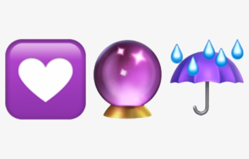 #purple #emoji #globe #rain #umbrella #heart #tumblr - Purple Aesthetic Emojis, HD Png Download, Free Download