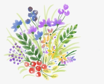 Watercolour Flower, Spring, Watercolor, Floral, Bouquet - Watercolor Wildflower Bouquet Png, Transparent Png, Free Download