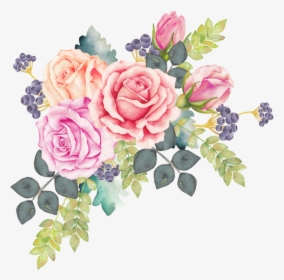 Assorted Color Flowers Illustration Watercolour Flowers - Watercolor Flower Bouquet Png, Transparent Png, Free Download