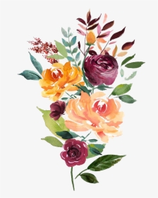 Watercolor Hand Drawn Abstract Flower - Watercolor Flower Png Hd, Transparent Png, Free Download