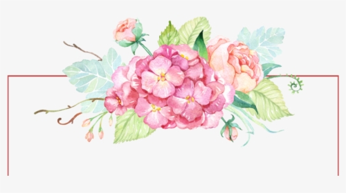 Flowers,flowering Peony,watercolor Paint,hydrangea,prickly - Watercolor Flower Banner Clipart, HD Png Download, Free Download