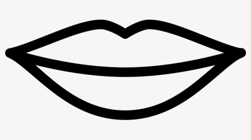 Lip Clipart Black And White - Lips Outline, HD Png Download, Free Download