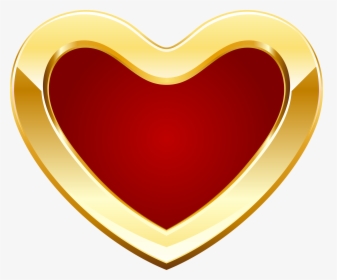 Red And Gold Heart Png Clipart - Love Shape Png Gold, Transparent Png, Free Download