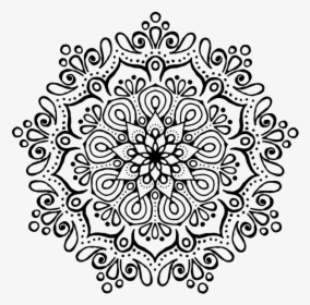 Cute Mandala Sans Couleur Noir Et Blanc - Mandala Black And White, HD Png Download, Free Download