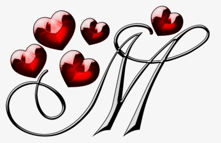 M Letter With Hearts - M Letter Images In Heart, HD Png Download, Free Download