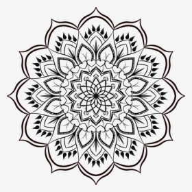 Mandala, Pattern, Flower, Black, White, Decorative - Flower Art Black And White, HD Png Download, Free Download