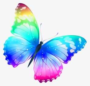 Colorful Butterfly Png Vector - Mariposas De Colores Brillantes, Transparent Png, Free Download