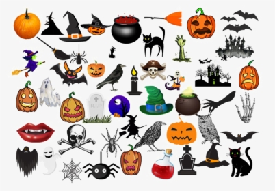Halloween Elements Png Clipart - Cartoon, Transparent Png, Free Download