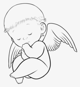 Baby Angel Wings Clipart - Baby Angel Clipart Black And White, HD Png Download, Free Download