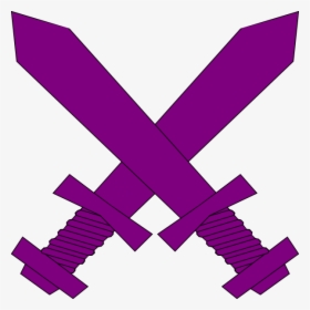 Purple Crossed Swords Clip Art At Clker - Red Crossed Swords Png, Transparent Png, Free Download